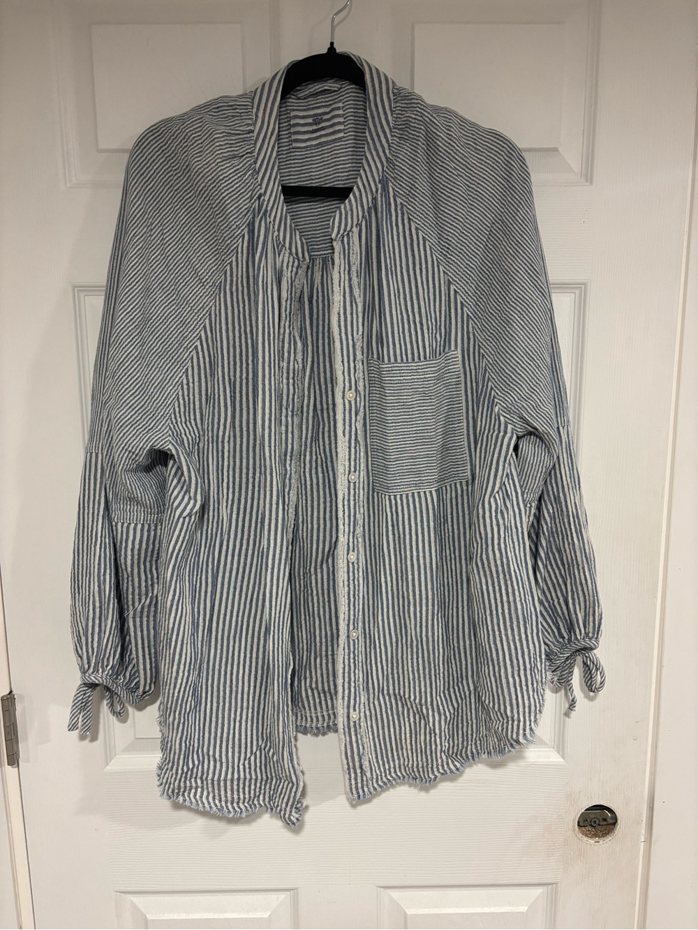 aerie Blue & White Striped Button-Down Shirt